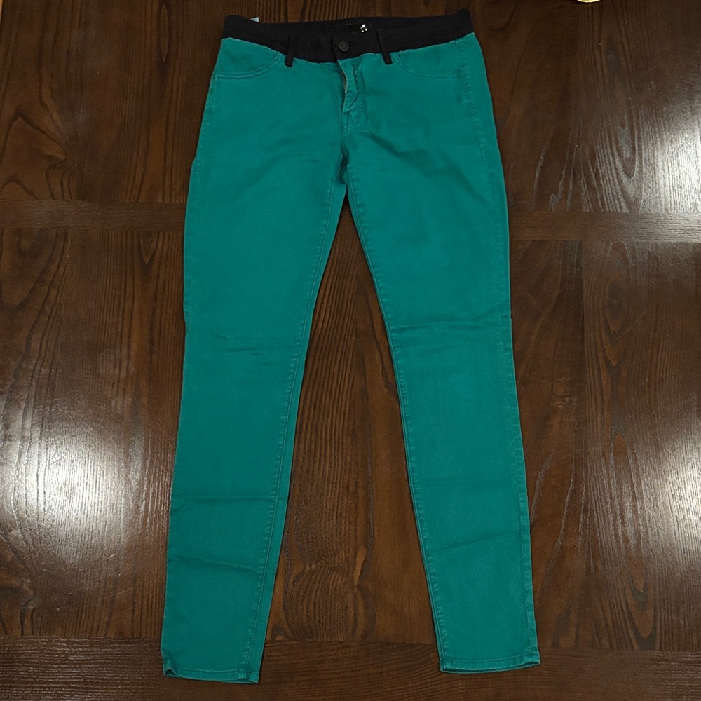 MOTHER Teal and Black Pants